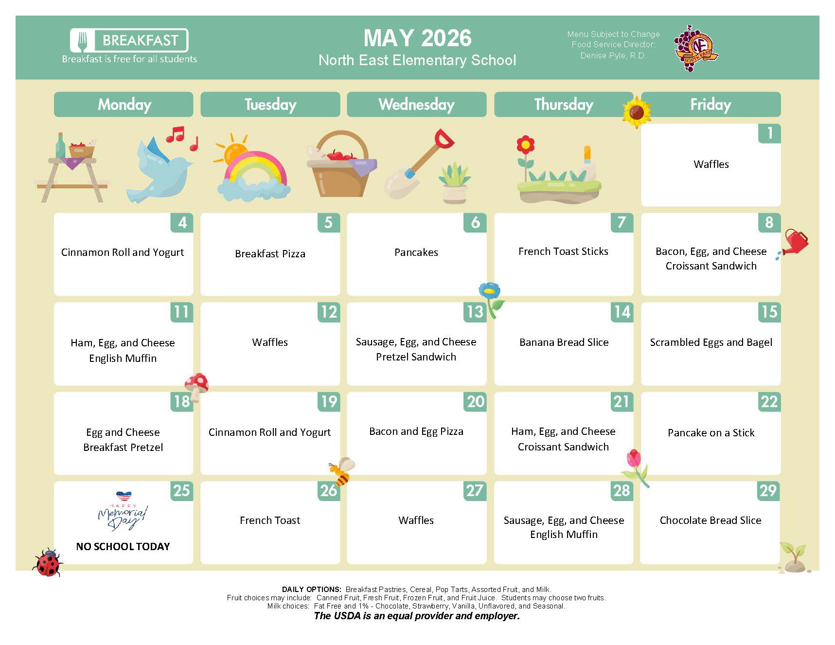 NEES May Breakfast Menu
